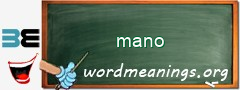 WordMeaning blackboard for mano